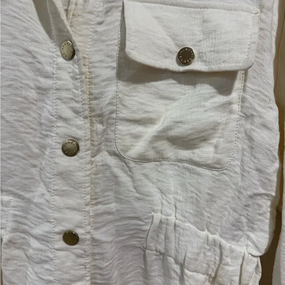 Sandro Cream Button-Up Jumpsuit
